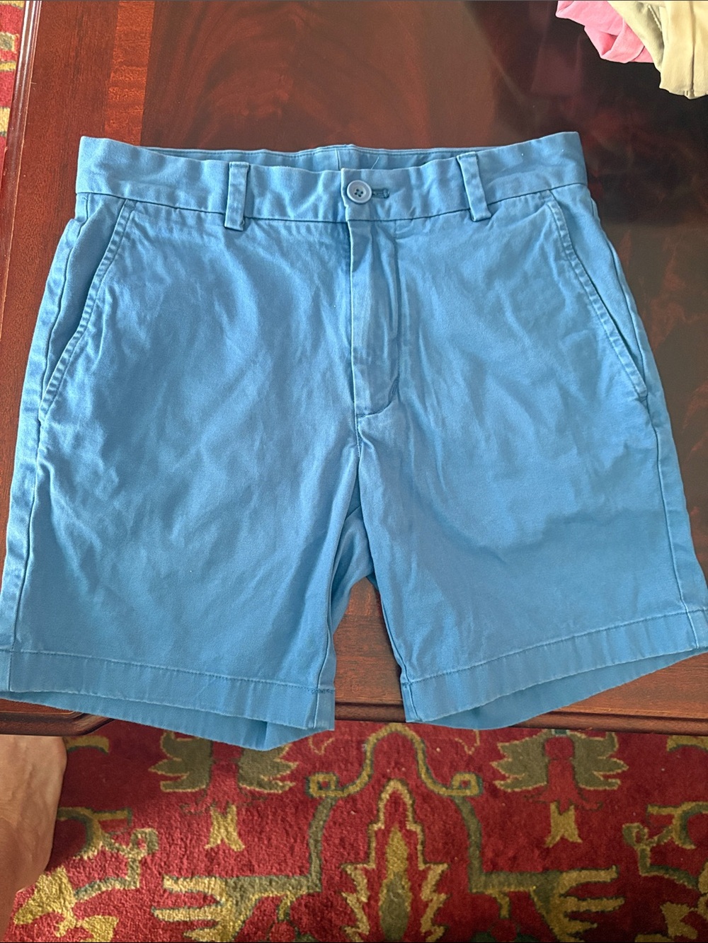 Vineyard Vines Sky Blue Flat-Front Cotton Shorts